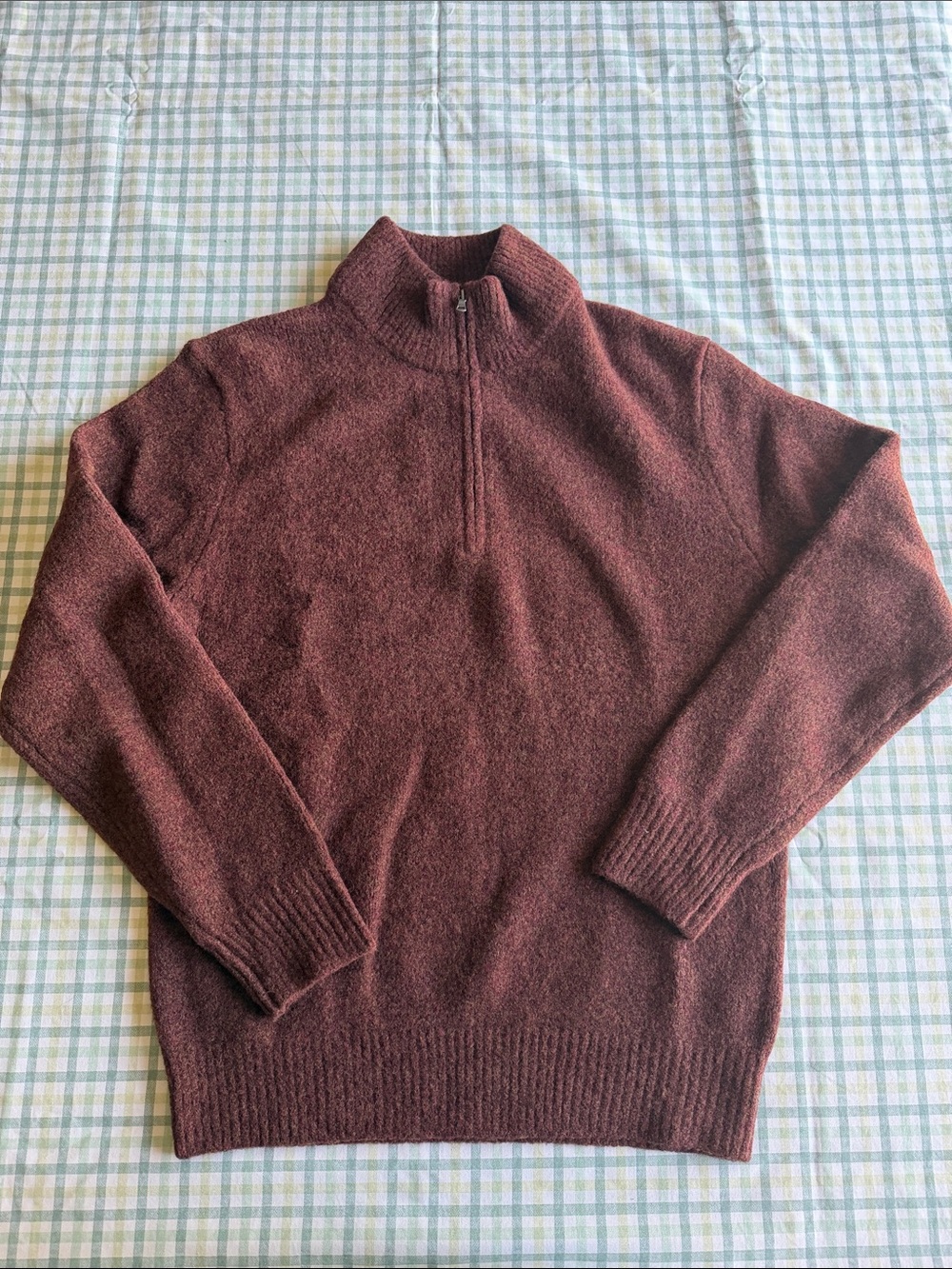 Uniqlo Men's Zip-Neck Sweater - Maroon